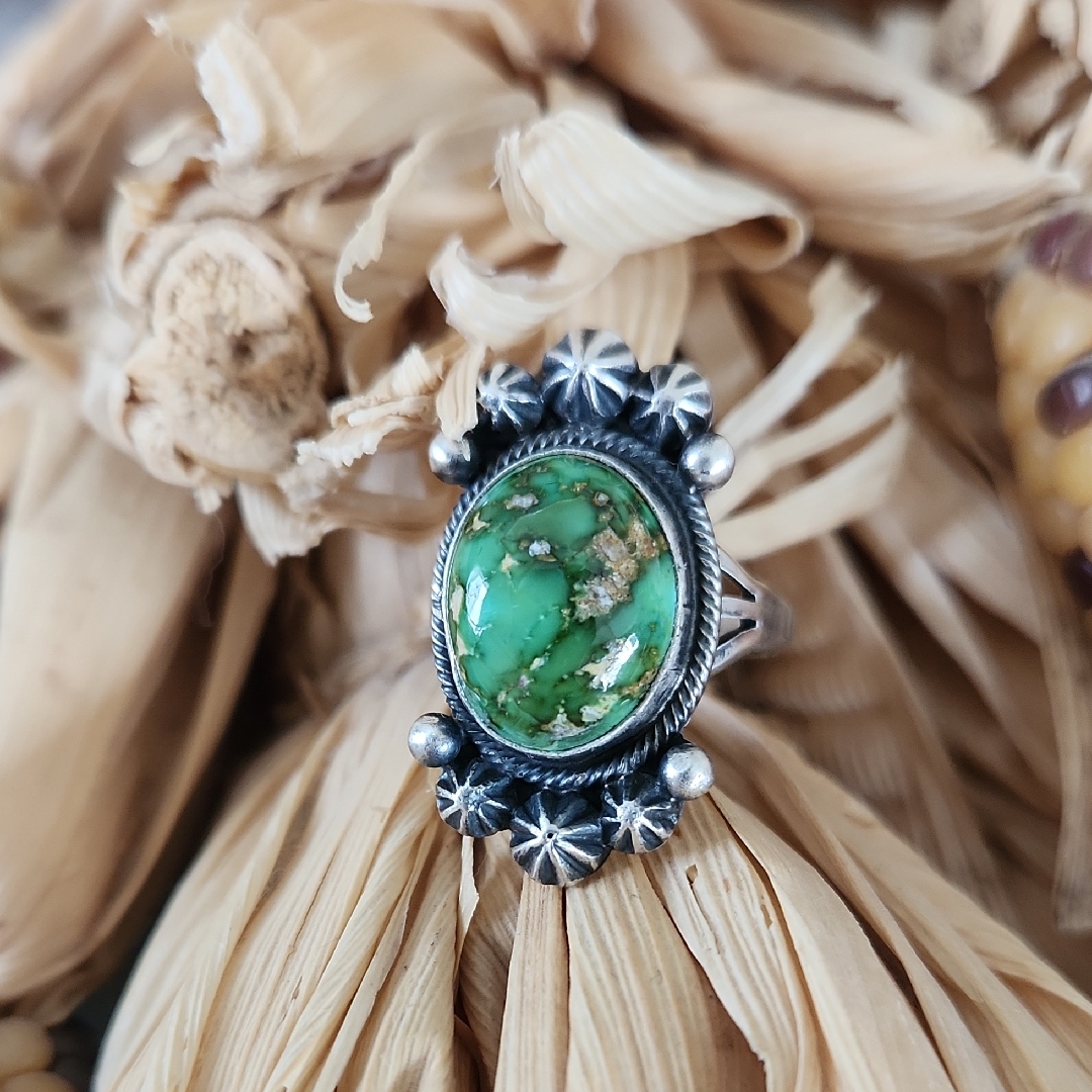 Stunning Nwot Native American Navajo Sonoran Turquoise Ring 248$